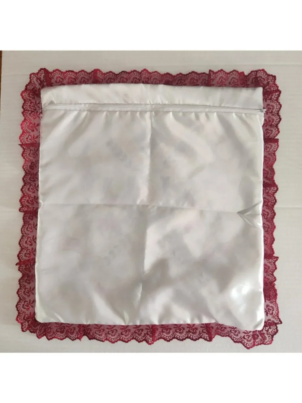 Artisan Handmade Embroidered Slavic Folk Pillow Cover Cottagecore White Satin